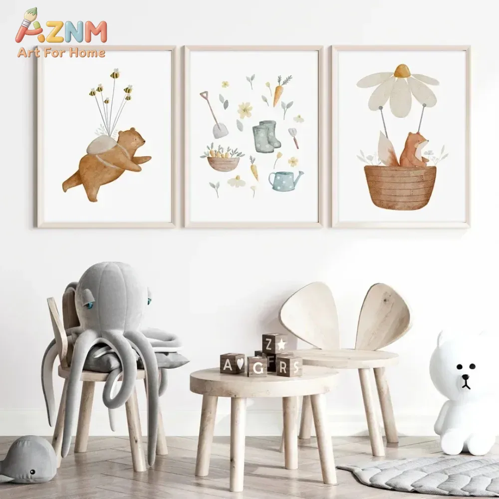 Baby Nursery Frames - AZNM Quadro su tela con orso