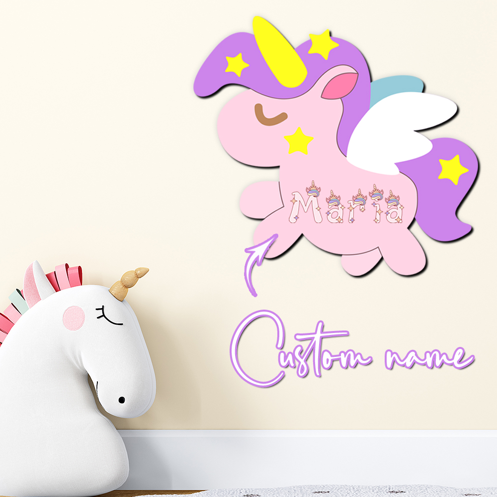 Baby Nursery Decor Girl - Insegna in Legno Personalizzata con Nome