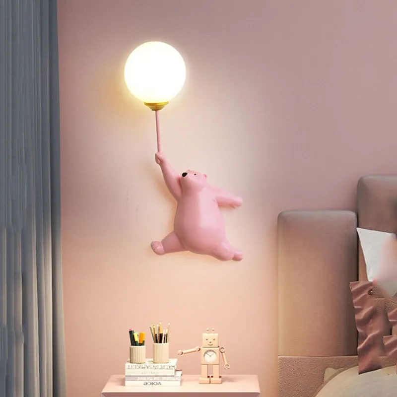 Baby Nursery Wall Lights - Cartoon Orso Polare LED Sconce Light