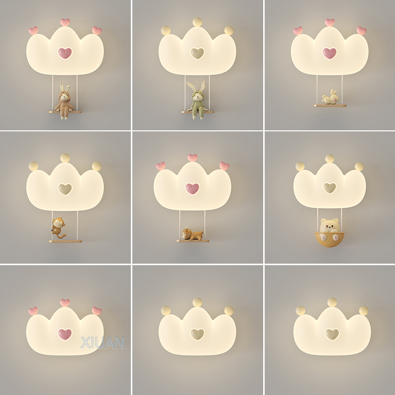 Baby Nursery Wall Lights - Lampade da parete romantiche con corona