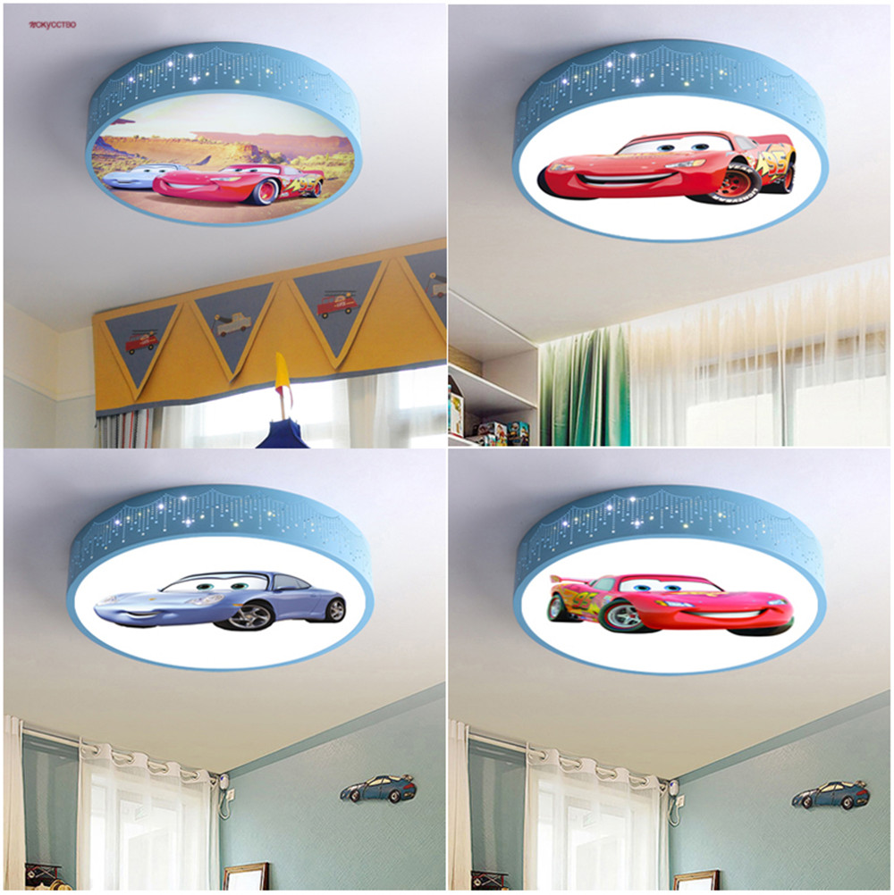 Baby Nursery Light Fixture - Cartoon Car Round Led lampada da