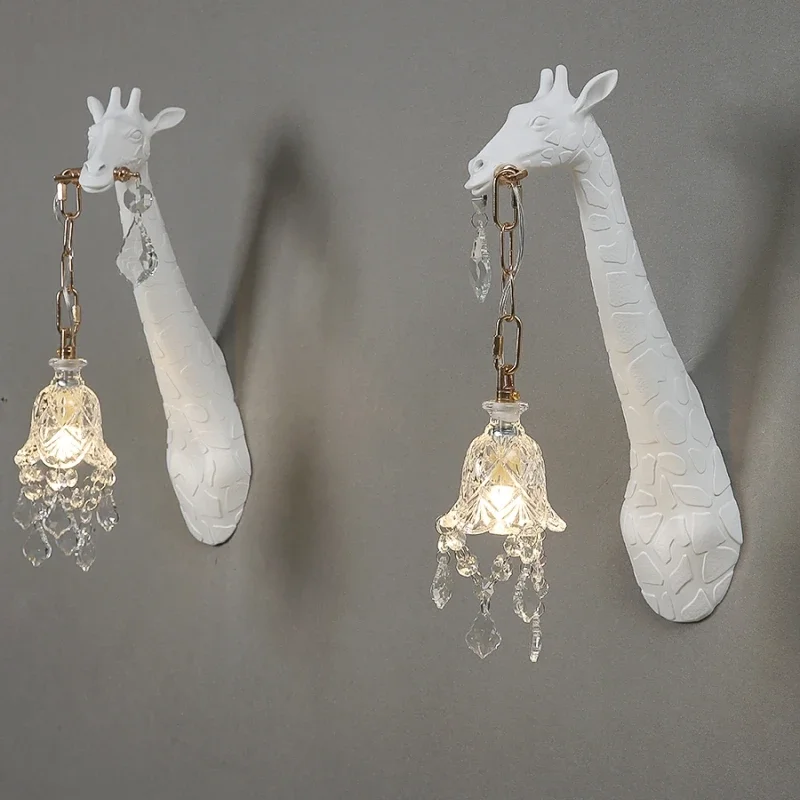Baby Nursery Wall Lights - Nordic nuova resina giraffa lampada da