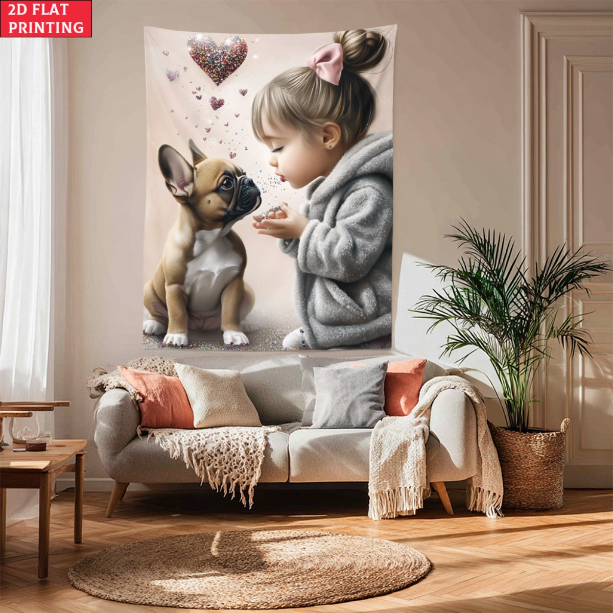 Ragazza con bulldog francese c - Baby Nursery Decor Girl recensione e prezzo