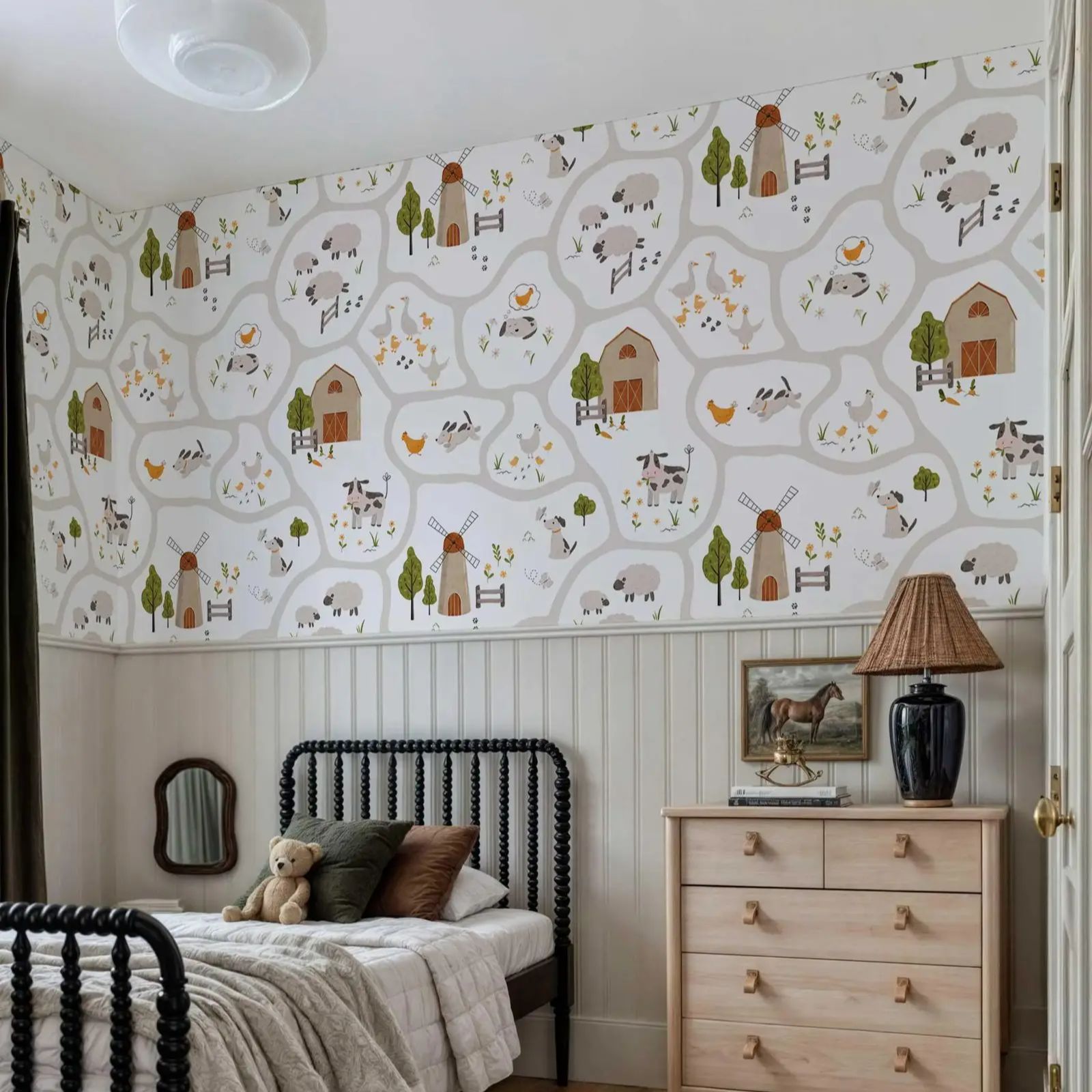 Simpatici animali da fattoria  - Baby Nursery Peel And Stick Wallpaper recensione e prezzo