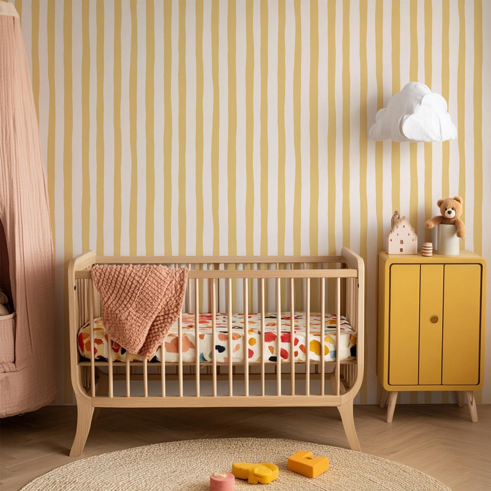 Carta da parati con strisce os - Baby Nursery Peel And Stick Wallpaper recensione e prezzo