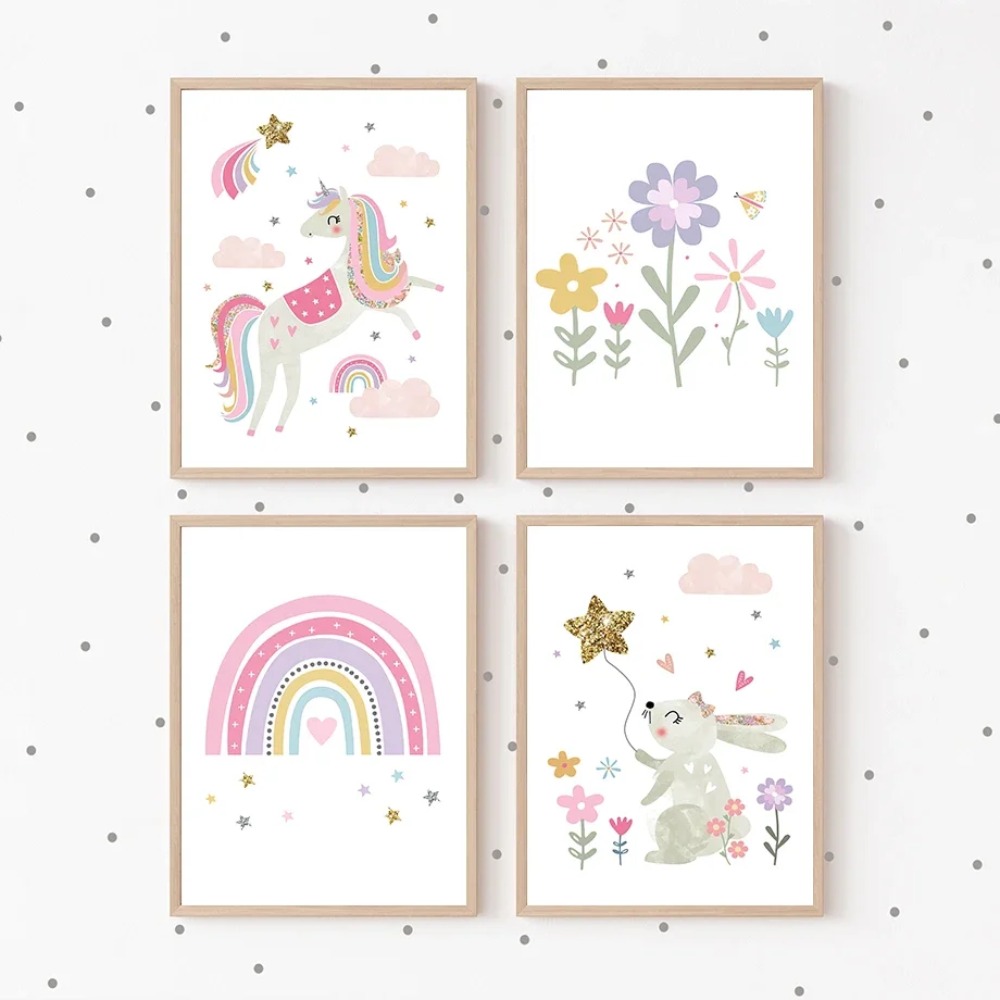 Quadri su Tela con Unicorno Ro - Baby Nursery Decor Girl recensione e prezzo
